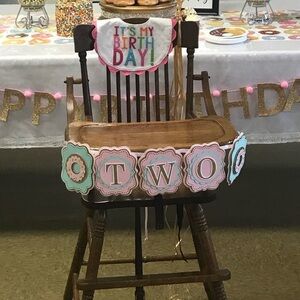 TWO Donut Highchair Banner